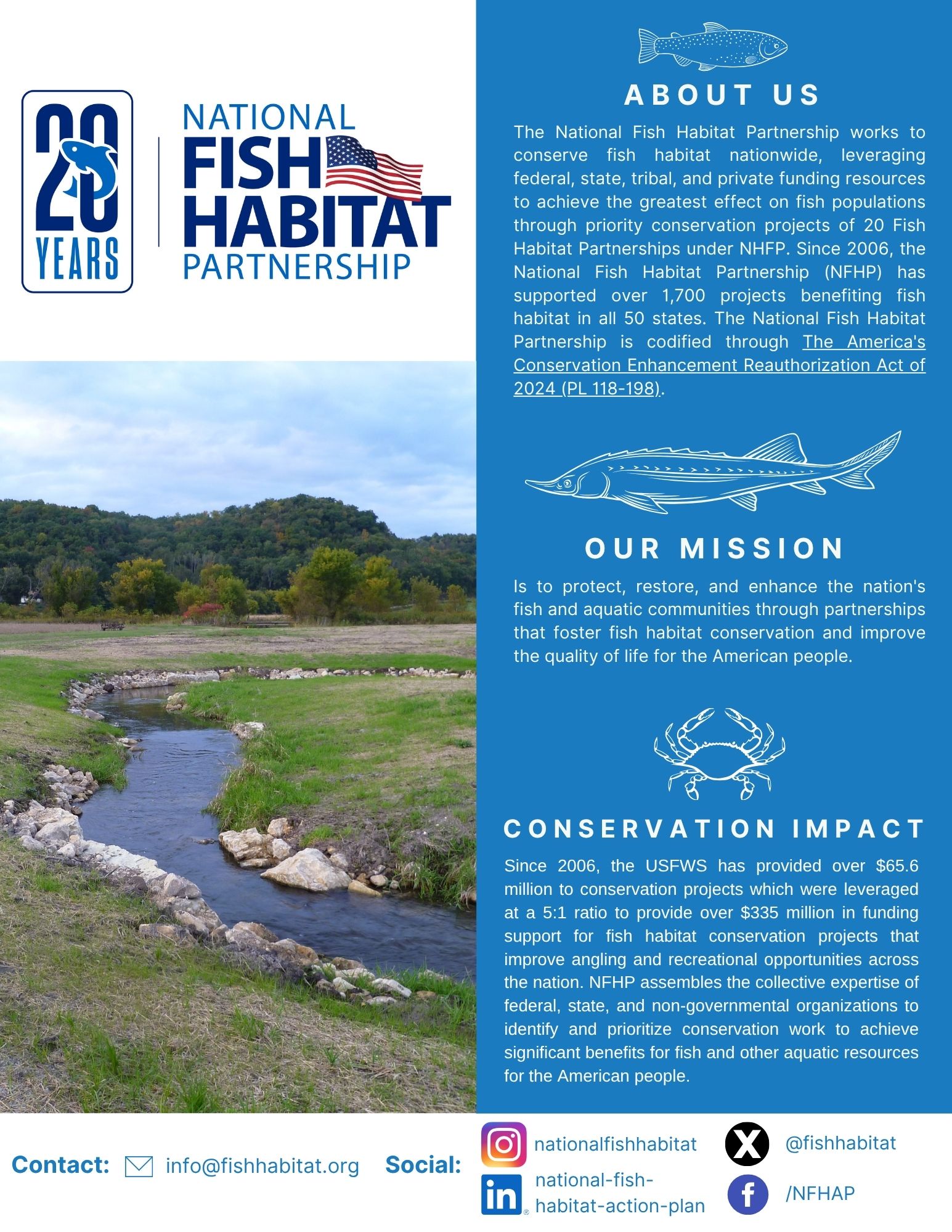 National Fish Habitat Partnership Releases Updated Fact Sheet